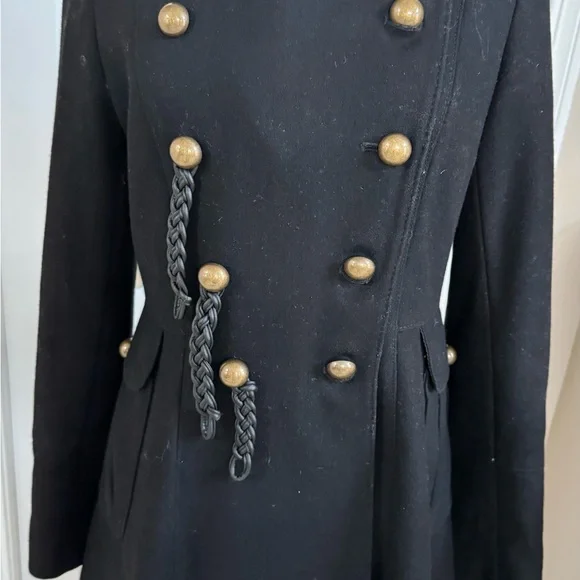 TAHARI Black Wool Military Coat size 6 - Picture 3 of 6